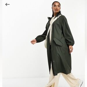 Women's Green Hooded Raincoat